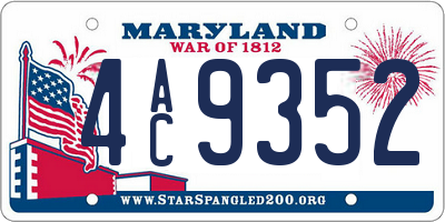 MD license plate 4AC9352