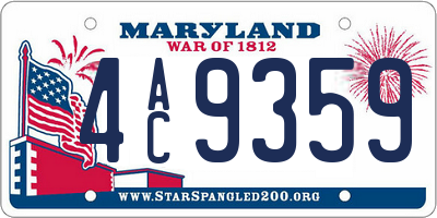 MD license plate 4AC9359