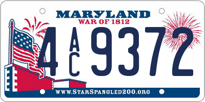MD license plate 4AC9372