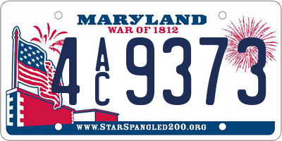 MD license plate 4AC9373