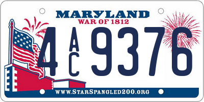 MD license plate 4AC9376