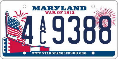MD license plate 4AC9388