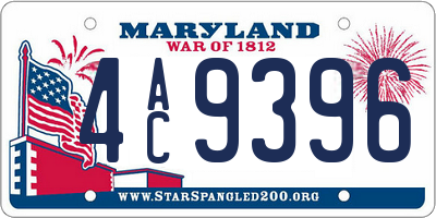 MD license plate 4AC9396