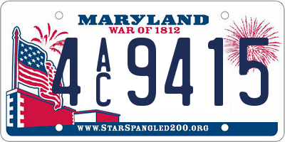 MD license plate 4AC9415