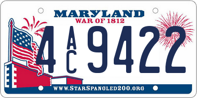 MD license plate 4AC9422