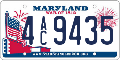 MD license plate 4AC9435