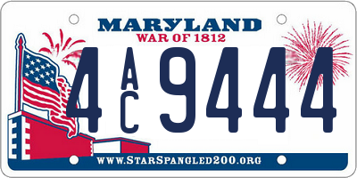 MD license plate 4AC9444