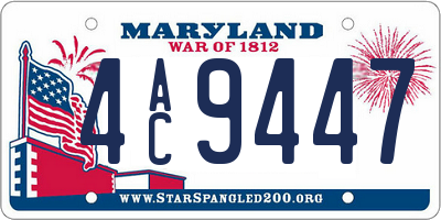 MD license plate 4AC9447