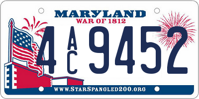 MD license plate 4AC9452