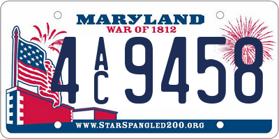 MD license plate 4AC9458