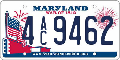 MD license plate 4AC9462