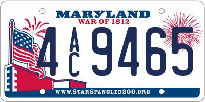 MD license plate 4AC9465