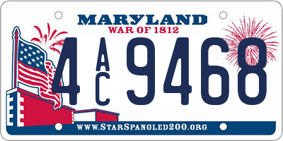 MD license plate 4AC9468