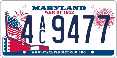 MD license plate 4AC9477