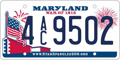 MD license plate 4AC9502