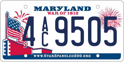 MD license plate 4AC9505