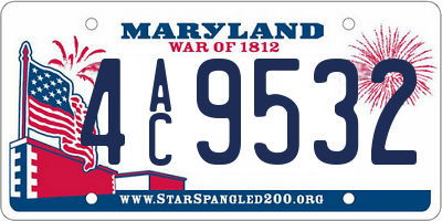 MD license plate 4AC9532