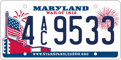 MD license plate 4AC9533