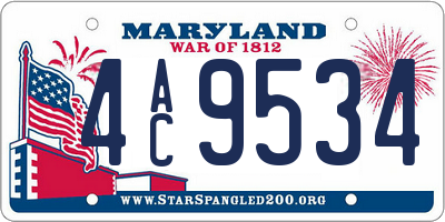 MD license plate 4AC9534