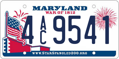 MD license plate 4AC9541