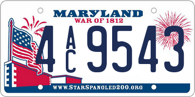 MD license plate 4AC9543