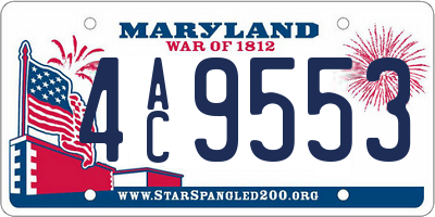 MD license plate 4AC9553