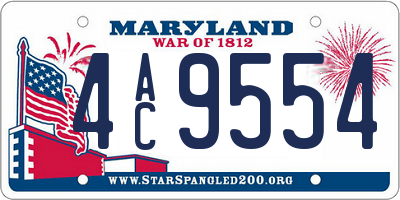 MD license plate 4AC9554