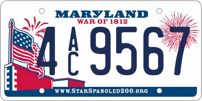 MD license plate 4AC9567