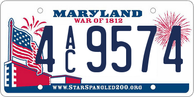 MD license plate 4AC9574