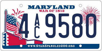 MD license plate 4AC9580