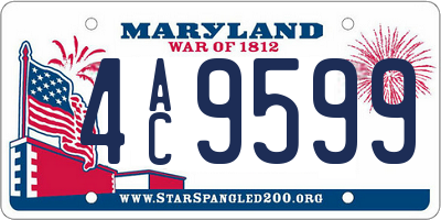 MD license plate 4AC9599