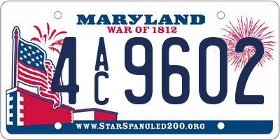 MD license plate 4AC9602
