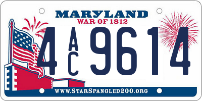 MD license plate 4AC9614