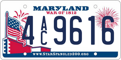 MD license plate 4AC9616