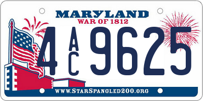 MD license plate 4AC9625