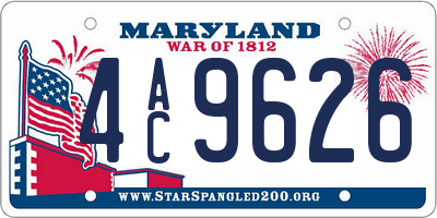 MD license plate 4AC9626