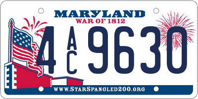 MD license plate 4AC9630