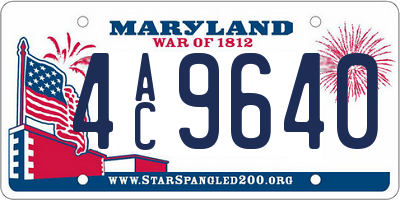 MD license plate 4AC9640