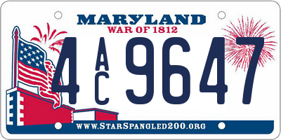 MD license plate 4AC9647