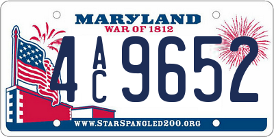 MD license plate 4AC9652