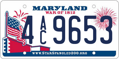 MD license plate 4AC9653
