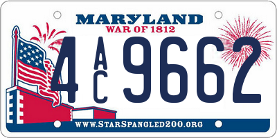 MD license plate 4AC9662