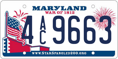 MD license plate 4AC9663