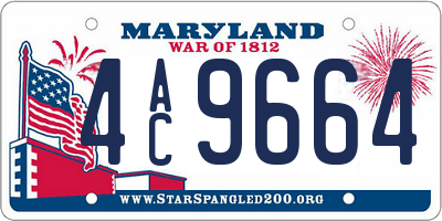 MD license plate 4AC9664
