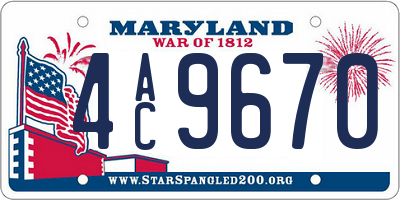 MD license plate 4AC9670