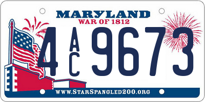 MD license plate 4AC9673