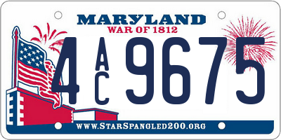 MD license plate 4AC9675