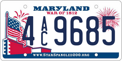 MD license plate 4AC9685