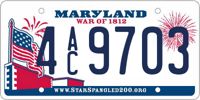MD license plate 4AC9703