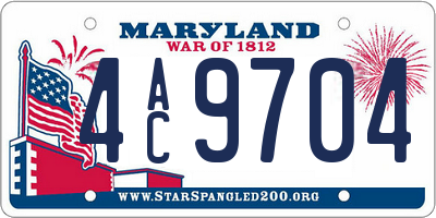 MD license plate 4AC9704